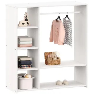 Idimex Kinderschrank, Weiß, Holz, Kiefer, Vintage, 105x114x40 cm, FSC Mix, Garderobe, Kindergarderoben
