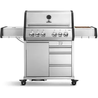 BURNHARD® Gasgrill 4-Brenner inkl. Heckbrenner, mit Edelstahl Grillrost