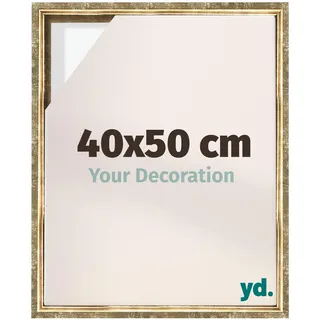 yd. Schattenfugenrahmen 40x50 Gold Antik - Rahmen für Leinwand - MDF Lyon | Schattenfugenrahmen für Leinwände, Geeignet für Leinwände bis 2 cm Dicke, Ohne Rückwand und Glas, Made in Holland