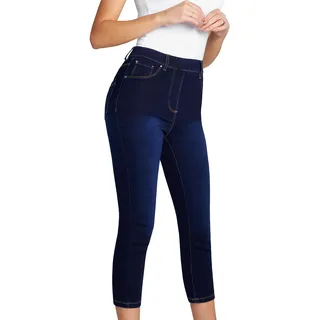 CityComfort Crop Jeggings Damen High Waist - Bequeme und stylische Jeggins - Damen Jeggings geeignet für Casual oder Semi-Casual Wear (Dunkelblau, 38) - 38
