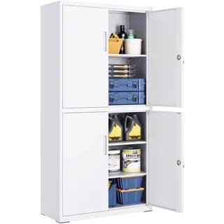 Songmics Aktenschrank 40 x 80 x 180 cm mattweiß