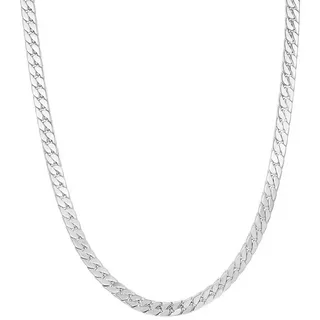 Hey Happiness Panzerkette Cuban Link Chain, 18K Roségold Vergoldet, Damen Cuban-Kette, Wasserfester Statement Schmuck silberfarben