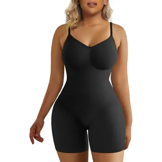 SHAPERX Shapewear Damen Figurformender Body Shaper Bauchweg Formende Bodys Abnehmen Shaping Bodysuit - S-M