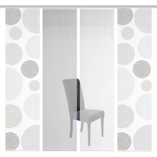 VISION S Schiebegardine VISION S "4ER SET BORDEN" Gr. 1, grau, B:60cm H:260cm, Polyester, Gardinen, HxB: 260x60, Schiebevorhang 4er Set Digitaldruck