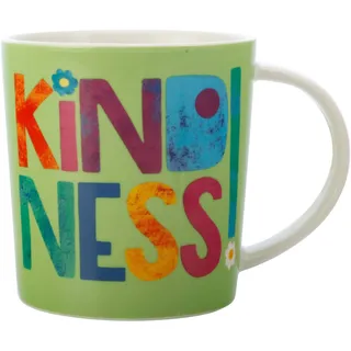 Maxwell & Williams DX1073 Kaffee-Tasse 380 ml – Serie Be Kind – Porzellan mit Schriftzug Kindness bunt – in Geschenkbox