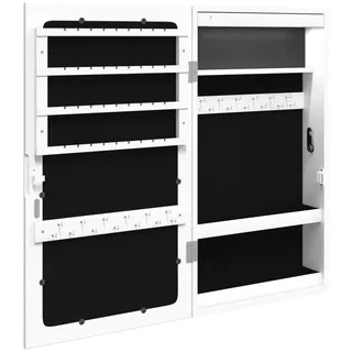 vidaXL Spiegel-Schmuckschrank mit LED-Beleuchtung Wandmontage Weiß