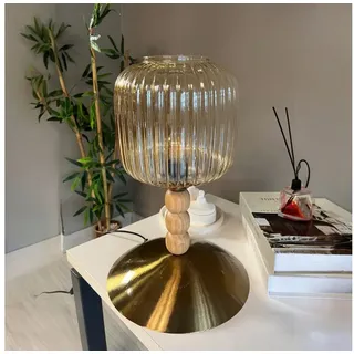 Bamyum Nachttischlampe Mopa Modern Glas Tischlampe mit Kabel, ohne Leuchtmittel weiß Dreifach Perle