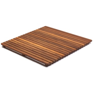 asinox Quadrat Duschmatte Gitter, Dichtes Holz, braun, 71x71 cm (1er Pack)