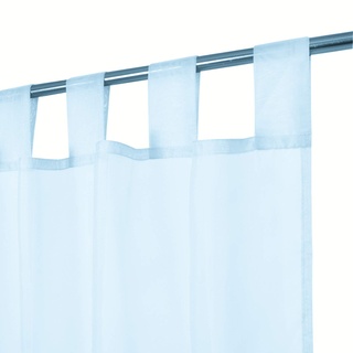 Megachest Lucy gewebter Voile-Schlaufenvorhang, 2 Stoffbahnen mit Bändern (28 Farben) (Babyblau, 142 cm breit x 206 cm lang)