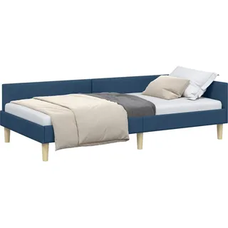 vidaXL Eckbettgestell Blau 80 x 200 cm Stoff