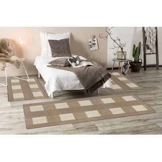 Bettumrandung »Dijon«, (3 tlg.), modernes Design, Bettvorleger, Läufer-Set für das Schlafzimmer, 87950161-14 braun rechteckig