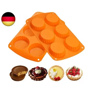 webake Tarteform Klein Silikon 2 Stück Mini Törtchen Formen 7.5 cm Quicheform P