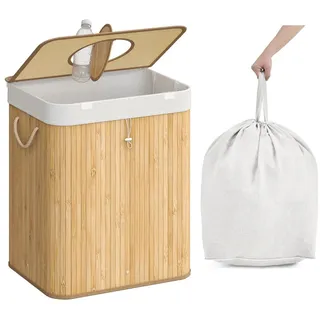 Songmics Pfandflaschen-Sammelbehälter 95 l Bambus