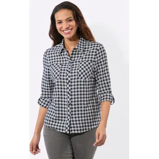 Casual Looks Karo-Flanellbluse blau-weiß 44