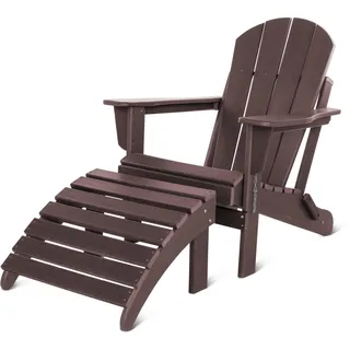 ASPERO Gartenstuhl Adirondack 75 x 75 x 83 cm grau/rot