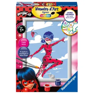 Ravensburger 4005556285099 Kunstnummer-klein Miraculous: Tales of Ladybug & Cat Noir Kreativität