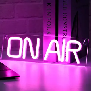 On Air Neon Wandschild USB Betriebene LED Leuchtreklame On Air Neonlicht Leuchtschild LED Lichtzeichen für Bar Büro Geschäft Restaurant Wand Dekoration (Rosa)