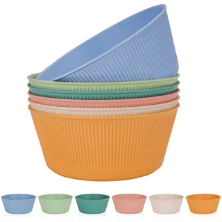 CSYY 6-teiliges unzerbrechliches Salatschüssel-Set, 1,7 l, große Camping-Schüsseln, Müslischüssel-Set aus Kunststoff, für Picknick, Grillen, leichte Schüsseln für Kinder und Erwachsene