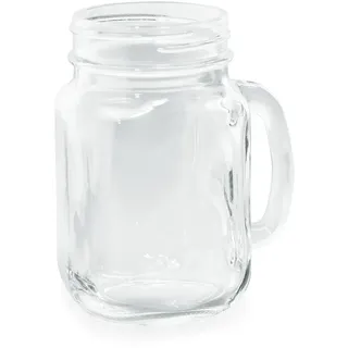 40x WAS Germany Trinkglas Caro mit Henkel 450 ml, mit Deckel und Strohhalm