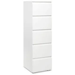 Newroom Kommode weiß 40 cm, Sideboard Weiß Modern Landhaus Highboard Skandinavische Wohnzimmer weiß