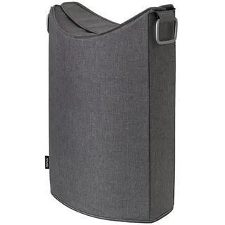 blomus -FRISCO LOUNGE- Wäschesammler, übereinander klappbarer Deckel, schlankes, zeitloses Design, 65l, Farbe Steel Gray (69255)