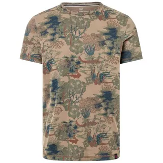 TIMEZONE T-Shirt Designer mit Vintage Wald- und für Herren Baumwolle Regular Fit Rundhals Kurzarm bedruckt atmungsaktiv braun