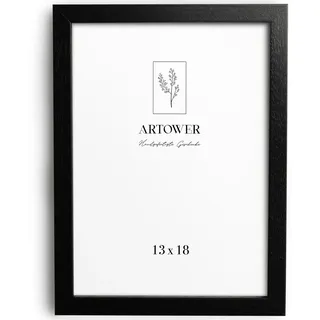 Artower® Bilderrahmen für 13 x 18 cm Schwarz Holz Dünner Rahmen | Posterrahmen Groß für Collage | Picture Frame Black Wood 13x18 cm | Holzbilderrahmen Poster Rahmen Echtholz