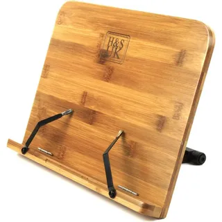 H&S Buchstütze H&S Bambus Buchständer, verstellbar und faltbar aus Holz