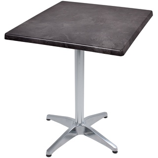 Bistrotisch Set Dark Slate 70x70cm Tischgestell Alu blank Garten Tisch Gestell