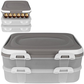 Centi Kuchentransportbox Kuchencontainer 2 Etagen Farbwahl Tortenbehälter Kuchenhaube Tortenbox grau
