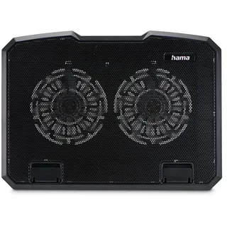 Hama Laptop-Kühler Black Metal, neigbar, leise, 2 Lüfter, 40 cm (15,6), Schw.
