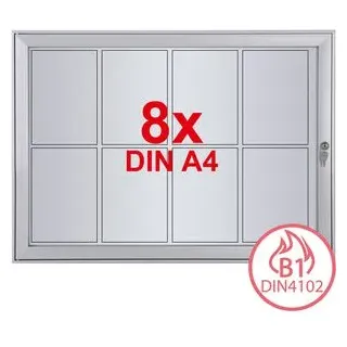 Showdown-Displays Schaukasten S-Linie, B1, außen, 8 x A4 (A1), magnetisch, abschließbar, schwer entflammbar