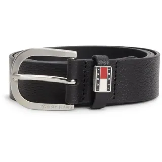 Tommy Jeans Ledergürtel TJM RYAN 3.5 Größenverstellbar mit genarbtem Finish schwarz 85