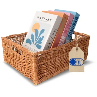 Creative Home Weidenkorb Aufbewahrungskorb handgeflochten 40 x 30 x 15 cm beige
