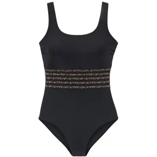 LASCANA Badeanzug Damen Schwarz/Mehrfarbig 50 Cup B