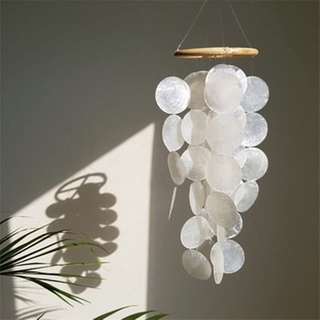ZOYIEP Windspiel Capiz-Muscheln-Perlmutt-Muscheln in Weiß für Heim Hängende Ornamente Kinderzimmer schmücken (klein)