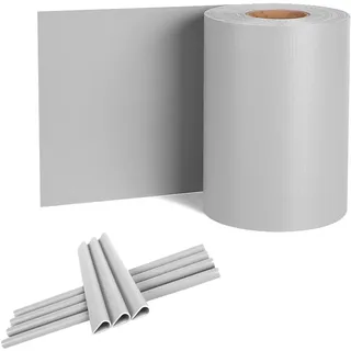 Froadp Sichtschutzstreifen PVC Doppelstabmatten Sichtschutzfolie mit Befestigungsclipse Sichtschutz Stabmattenzaun Windschutz Blickdicht Zaun für Gartenzaun Balkon(35m x 19cm, Grau)