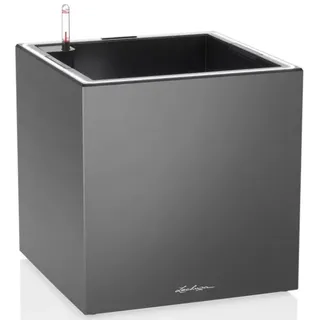 LECHUZA Canto Premium 40 low LED 40 x 40 x 40 cm anthrazit metallic