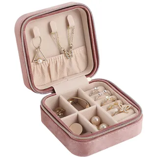 YGSIKY Kleine Reise-Schmuckbox, Schmuckkästchen für Damen,Tragbare Reise Schmuckaufbewahrung Mini Reise Schmuckkasten Jewelry Box für Ringe,Armbänder,Ohrringe,Halskette,Geschenk