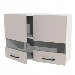 Parent Hängender Küchenschrank mit Vitrine 80 cm (Kaschmir)