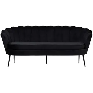 VCM ebuy24 Sofa 3 Personen velour Schwarz
