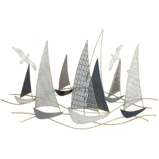 Boltze Wandobjekt Hanse Deko-Wandbild mit Fischen + Booten, maritimes Design