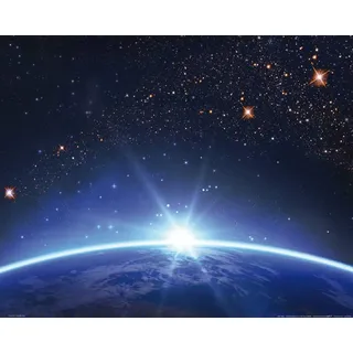 1art1 Der Weltraum Poster Sternenhimmel Über Dem Erdhorizont Kunstdruck Bild 50x40 cm