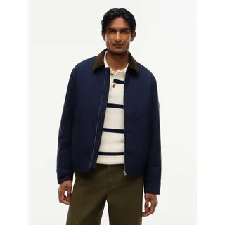 Blouson TOMMY HILFIGER "SURPLUS PADDED IVY", Herren, Gr. M, navy blau, Web, Obermaterial: 100% Nylon. Futter: 100% Nylon. Füllung: 100% Polyester, regular fit normal, 1-Knopf-Manschette, Jacken Blouson, mit elastischem Bund, kontrastfarbener Kragen
