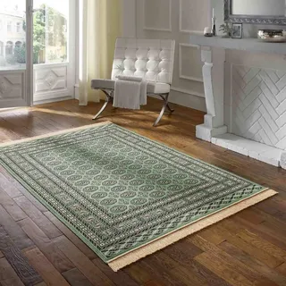 Taracarpet Teppich Palazzo Royal Vintage Bouchara grün 067x105 cm Kurzflor Orientteppich für Wohnzimmer Esszimmer und Schlafzimmer