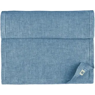 Linen & Cotton Tischläufer Stoff Tischwäsche Modern Scandi mit Hohlsaum - 100% Leinen, Blau (44 x 180 cm) Tischband Läufer Tisch Decken für Home Küche Wohnzimmer Büro Restaurant Hotel Buffet Dinner