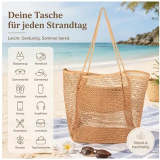 Jumpeak Strandtasche strandtasche damen,strandtasche xxl,tragetasche damen,tasche damen, handtasche damen,boho style,boho tasche,strand zubehör,4 Farbe braun