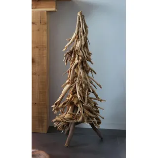 Dekoleidenschaft Tannenbaum Wurzelholz 78 cm hoch, Weihnachtsbaum Alternative, Christbaum aus Holz für Innen, Wohnzimmer Weihnachtsdeko