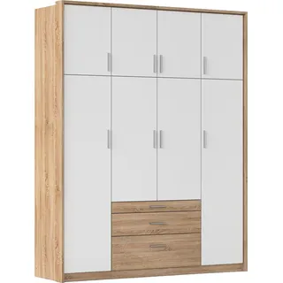 Rauch Drehtürenschrank HILDESHEIM 185 x 231 x 58 cm Beige/Weiß