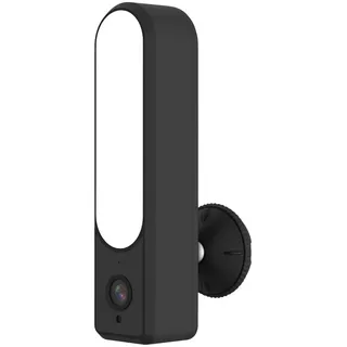 Ambia Garden AUßENWANDLEUCHTE Cam, Schwarz, Kunststoff, Uni,Uni, F, 6.1x21x5.5 cm, Alarmfunktion, Smartphone-Steuerung, integrierte Kamera, SD-Karten-Slot, Dämmerungssensor, IR Bewegungsmelder, Gegensprechanlage, HD Video live, Cloud-Speicher, Lampen & Leuchten, Außenbeleuchtung, Außenleuchten